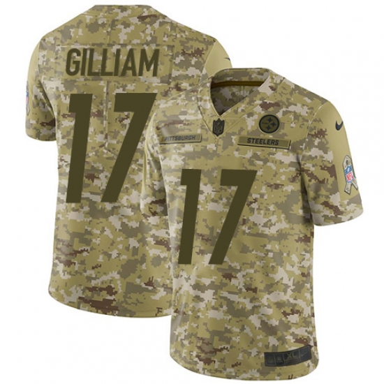 Men's Nike Pittsburgh Steelers 17 Joe Gilliam Limited Camo 2018 Salute to Service NFL Jersey