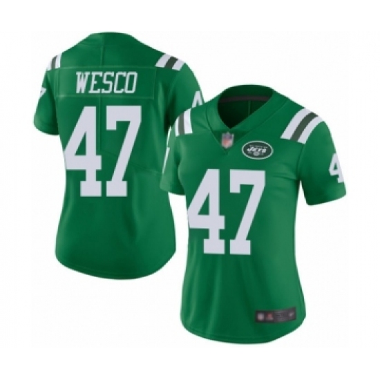 Women's New York Jets 47 Trevon Wesco Limited Green Rush Vapor Untouchable Football Jersey