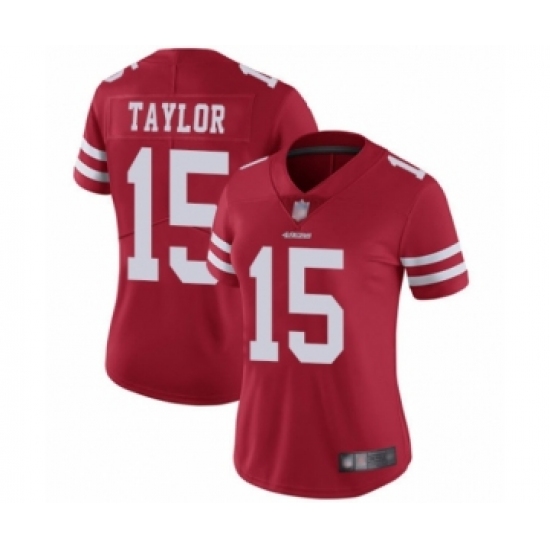 Women's San Francisco 49ers 15 Trent Taylor Red Team Color Vapor Untouchable Limited Player Football Jersey