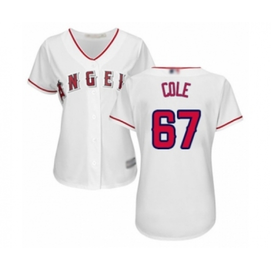 Women's Los Angeles Angels of Anaheim 67 Taylor Cole Authentic White Home Cool Base Baseball Player Jersey