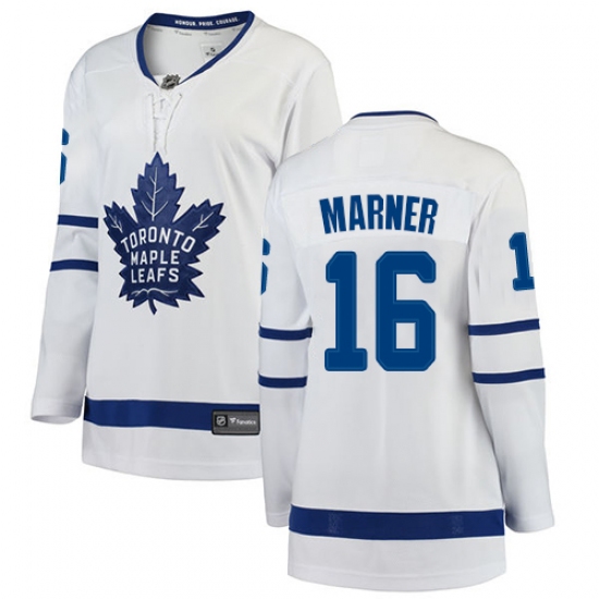 Women's Toronto Maple Leafs 16 Mitchell Marner Authentic White Away Fanatics Branded Breakaway NHL Jersey
