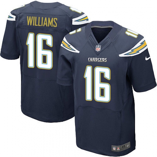 Men's Nike Los Angeles Chargers 16 Tyrell Williams Elite Navy Blue Team Color NFL Jersey