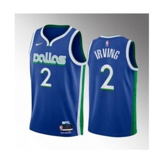 Men's Dallas Mavericks 2 Kyrie Irving Blue City Edition Stitched Basketball Jersey
