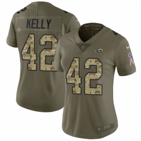 Women's Nike Los Angeles Rams 42 John Kelly Limited Olive/Camo 2017 Salute to Service NFL Jersey