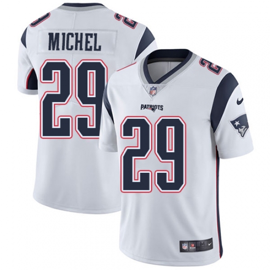 Men's Nike New England Patriots 29 Sony Michel White Vapor Untouchable Limited Player NFL Jersey
