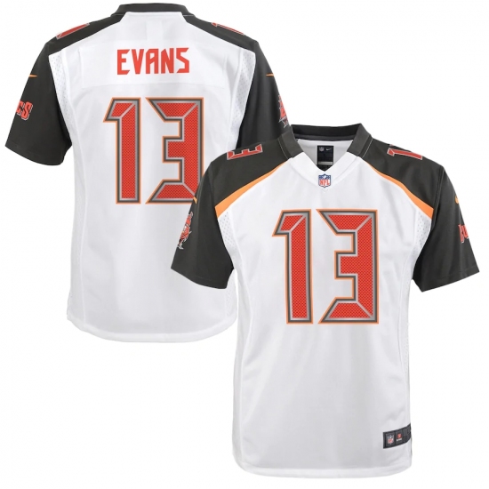 Youth Tampa Bay Buccaneers 13 Mike Evans Nike White Game Jersey.webp
