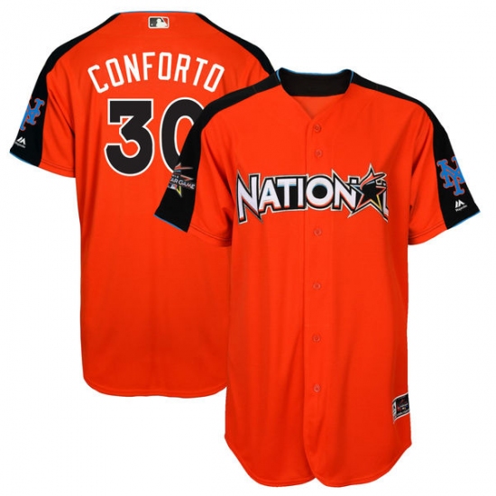 Youth Majestic New York Mets 30 Michael Conforto Authentic Orange National League 2017 MLB All-Star MLB Jersey
