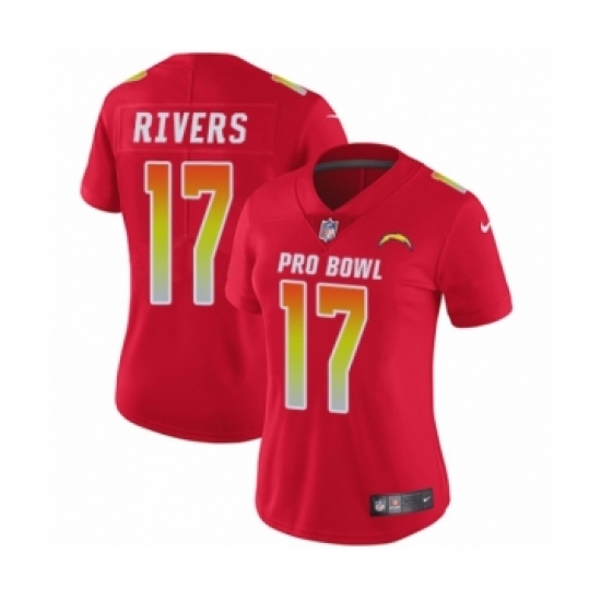 Women's Nike Los Angeles Chargers 17 Philip Rivers Limited Red AFC 2019 Pro Bowl NFL Jersey