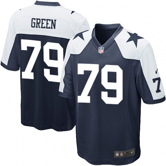 Men's Nike Dallas Cowboys 79 Chaz Green Game Navy Blue Throwback Alternate NFL Jersey