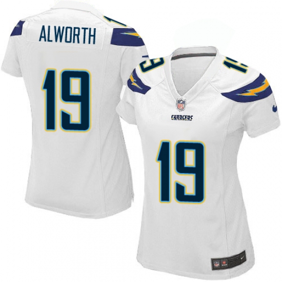 Women's Nike Los Angeles Chargers 19 Lance Alworth Game White NFL Jersey