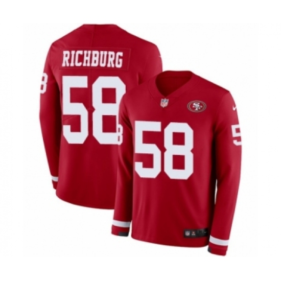 Men's Nike San Francisco 49ers 58 Weston Richburg Limited Red Therma Long Sleeve NFL Jersey