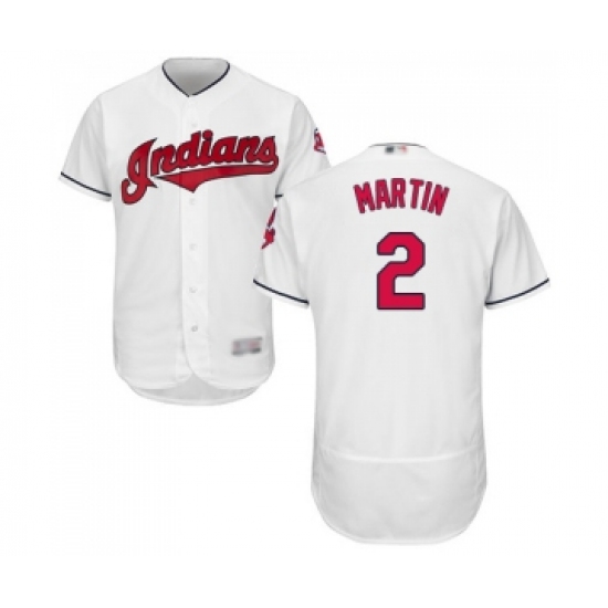 Men's Cleveland Indians 2 Leonys Martin White Home Flex Base Authentic Collection Baseball Jersey
