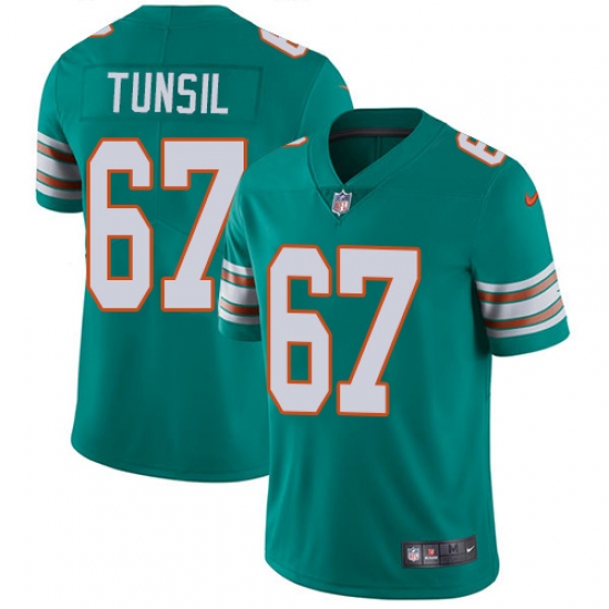 Men's Nike Miami Dolphins 67 Laremy Tunsil Aqua Green Alternate Vapor Untouchable Limited Player NFL Jersey