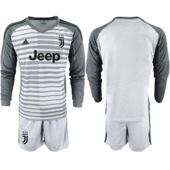 Juventus Blank Grey Goalkeeper Long Sleeves Soccer Club Jersey