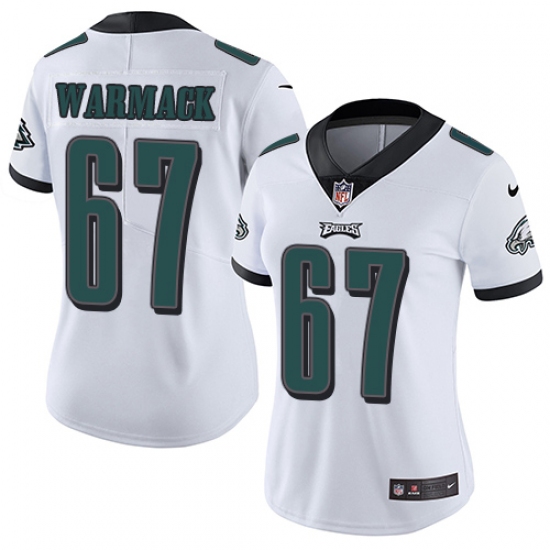 Women's Nike Philadelphia Eagles 67 Chance Warmack White Vapor Untouchable Limited Player NFL Jersey