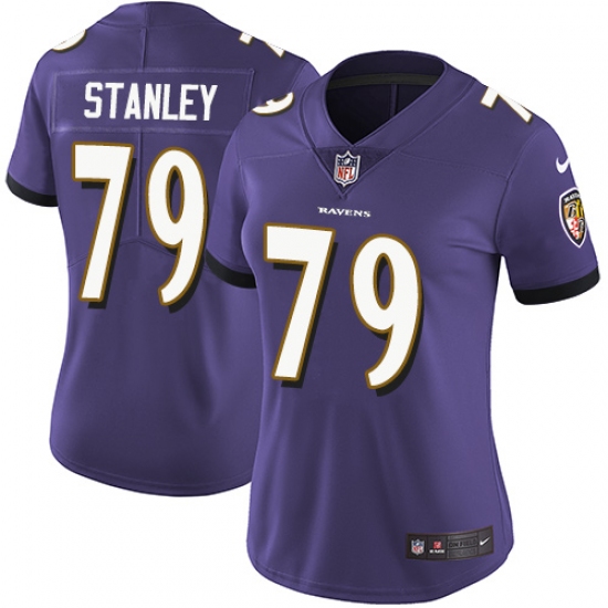 Women's Nike Baltimore Ravens 79 Ronnie Stanley Purple Team Color Vapor Untouchable Limited Player NFL Jersey