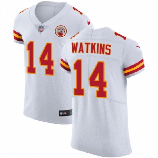 Men's Nike Kansas City Chiefs 14 Sammy Watkins White Vapor Untouchable Elite Player NFL Jersey
