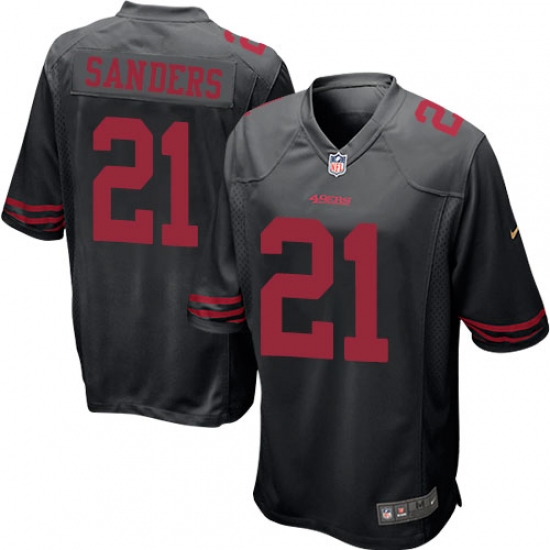 Men's Nike San Francisco 49ers 21 Deion Sanders Game Black NFL Jersey
