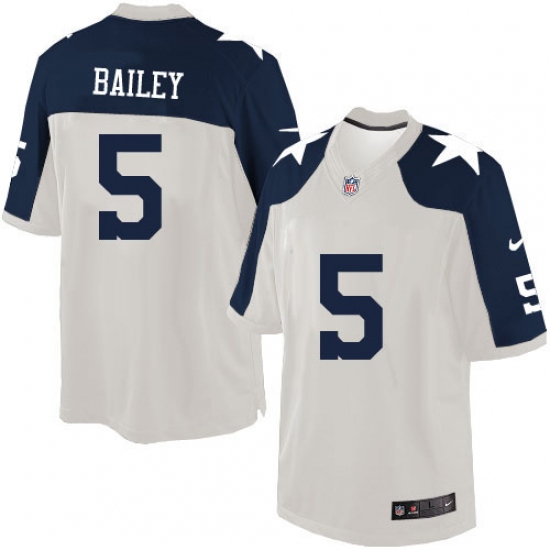 Men's Nike Dallas Cowboys 5 Dan Bailey Limited White Throwback Alternate NFL Jersey