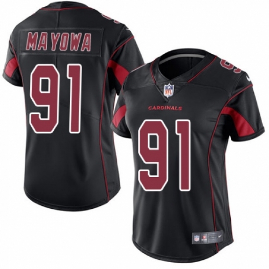 Women's Nike Arizona Cardinals 91 Benson Mayowa Limited Black Rush Vapor Untouchable NFL Jersey