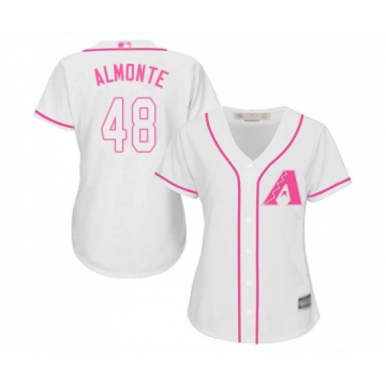 Women's Arizona Diamondbacks 48 Abraham Almonte Replica White Fashion Baseball Jersey