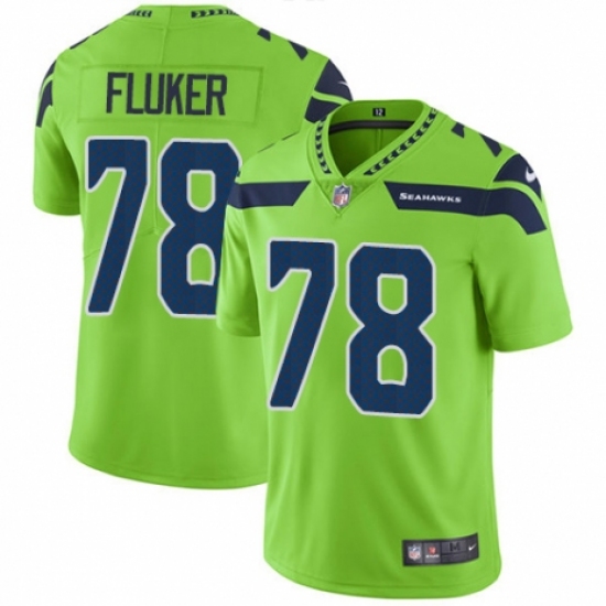 Men's Nike Seattle Seahawks 78 D.J. Fluker Elite Green Rush Vapor Untouchable NFL Jersey