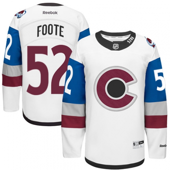 Men's Reebok Colorado Avalanche 52 Adam Foote Premier White 2016 Stadium Series NHL Jersey
