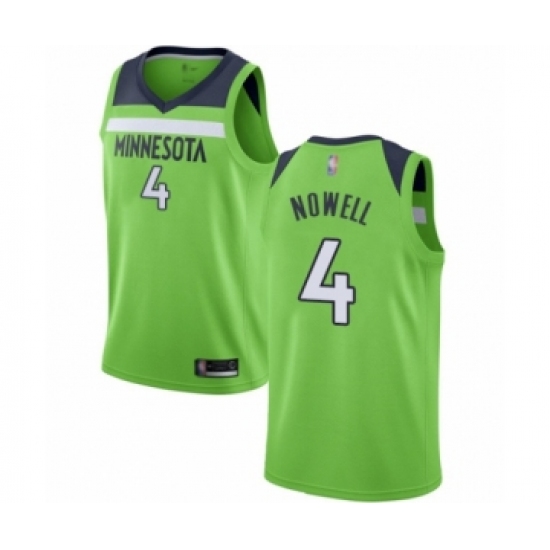 Men's Minnesota Timberwolves 4 Jaylen Nowell Authentic Green Basketball Jersey Statement Edition
