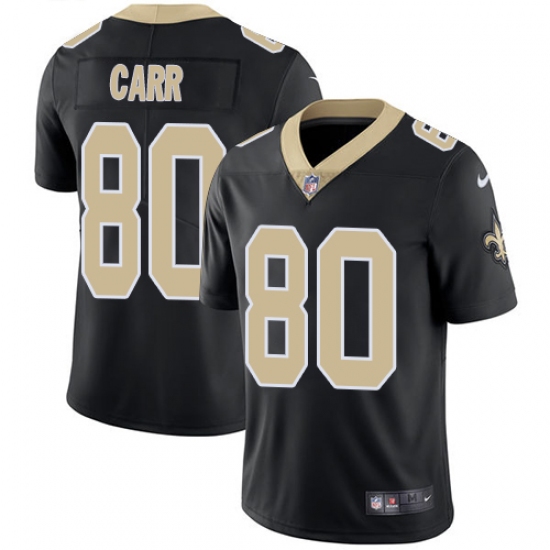 Men's Nike New Orleans Saints 80 Austin Carr Black Team Color Vapor Untouchable Limited Player NFL Jersey