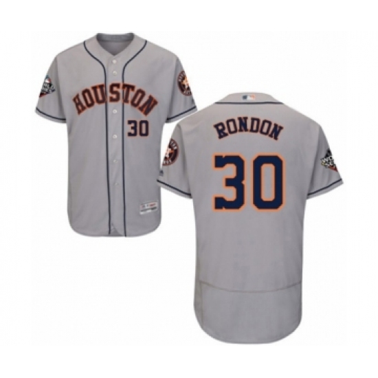 Men's Houston Astros 30 Hector Rondon Grey Road Flex Base Authentic Collection 2019 World Series Bound Baseball Jersey