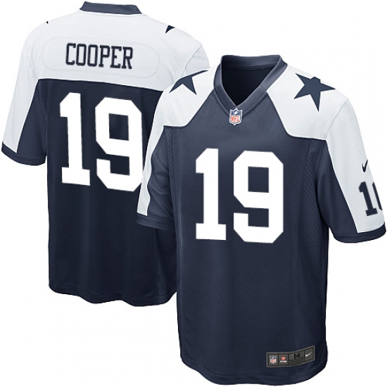Men's Nike Dallas Cowboys 19 Amari Cooper Game Navy Blue Throwback Alternate NFL Jersey