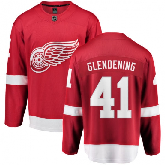 Men's Detroit Red Wings 41 Luke Glendening Fanatics Branded Red Home Breakaway NHL Jersey