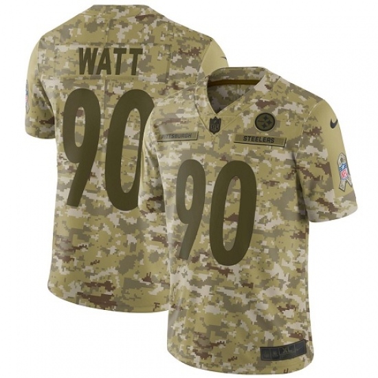 Youth Nike Pittsburgh Steelers 90 T. J. Watt Limited Camo 2018 Salute to Service NFL Jersey