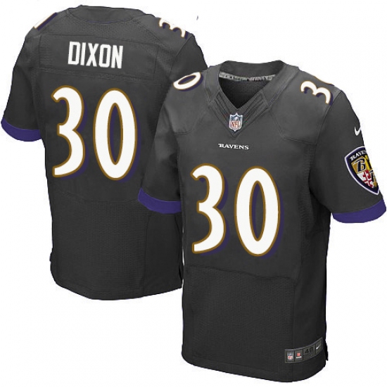 Men's Nike Baltimore Ravens 30 Kenneth Dixon Elite Black Alternate NFL Jersey