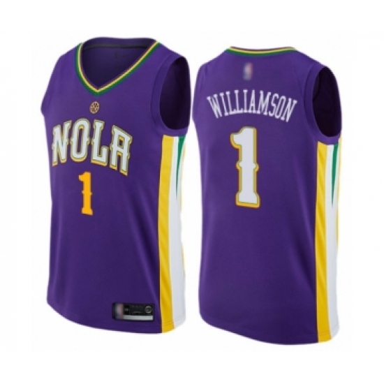 Youth New Orleans Pelicans 1 Zion Williamson Swingman Purple Basketball Jersey - City Edition