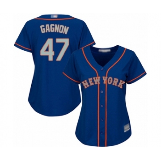 Women's New York Mets 47 Drew Gagnon Replica Royal Blue Alternate Road Cool Base Baseball Player Jersey