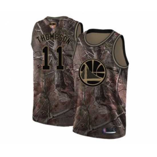 Youth Golden State Warriors 11 Klay Thompson Swingman Camo Realtree Collection Basketball 2019 Basketball Finals Bound Jersey