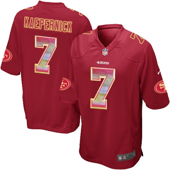 Men's Nike San Francisco 49ers 7 Colin Kaepernick Limited Red Strobe NFL Jersey
