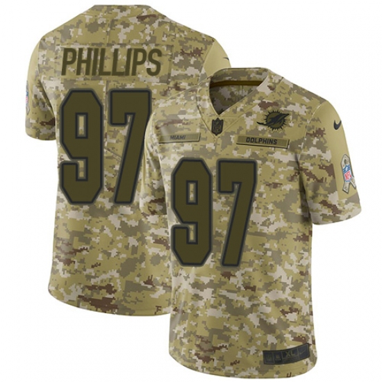Men's Nike Miami Dolphins 97 Jordan Phillips Limited Camo 2018 Salute to Service NFL Jersey