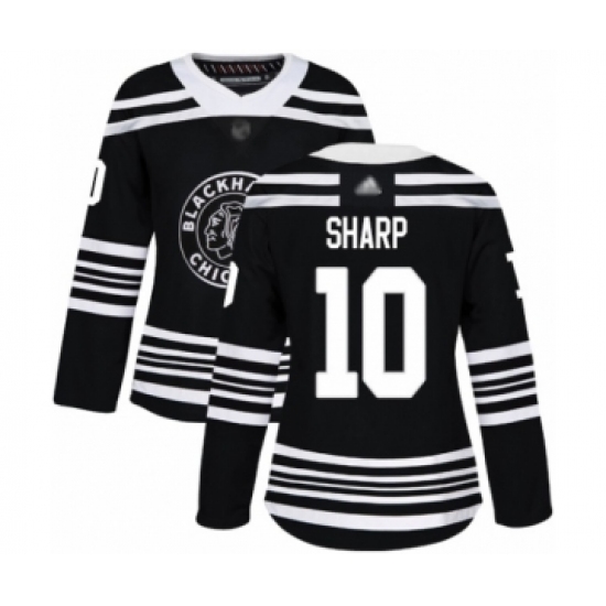 Women's Chicago Blackhawks 10 Patrick Sharp Authentic Black Alternate Hockey Jersey
