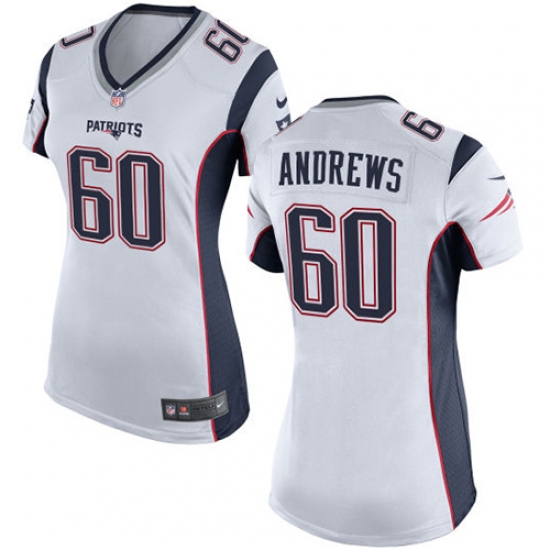 Women's Nike New England Patriots 60 David Andrews Game White NFL Jersey
