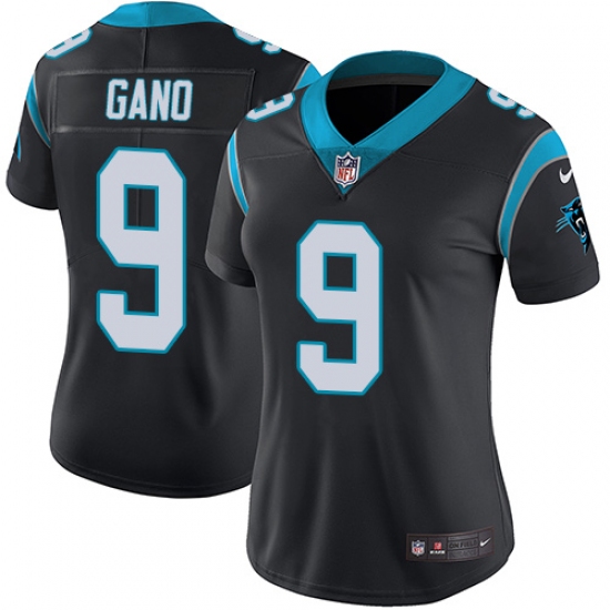 Women's Nike Carolina Panthers 9 Graham Gano Black Team Color Vapor Untouchable Limited Player NFL Jersey