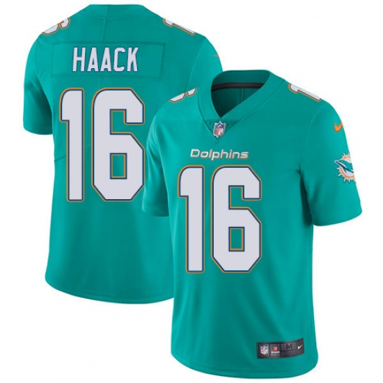Youth Nike Miami Dolphins 16 Matt Haack Aqua Green Team Color Vapor Untouchable Elite Player NFL Jersey