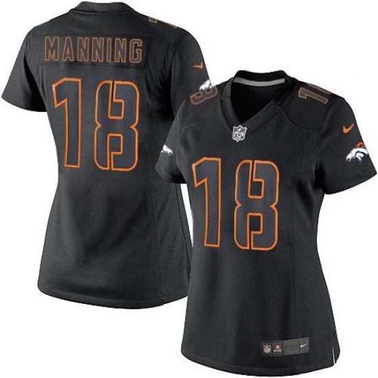 Women's Nike Denver Broncos 18 Peyton Manning Limited Black Impact NFL Jersey