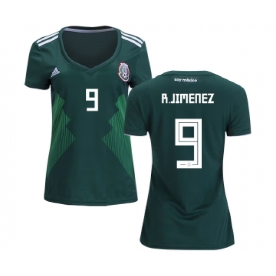 Women's Mexico 9 R.Jimenez Home Soccer Country Jersey