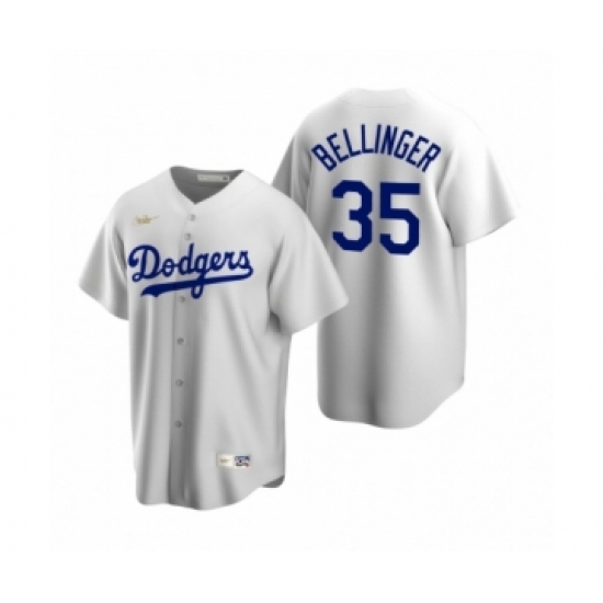 Men's Los Angeles Dodgers 35 Cody Bellinger Nike White Cooperstown Collection Home Jersey