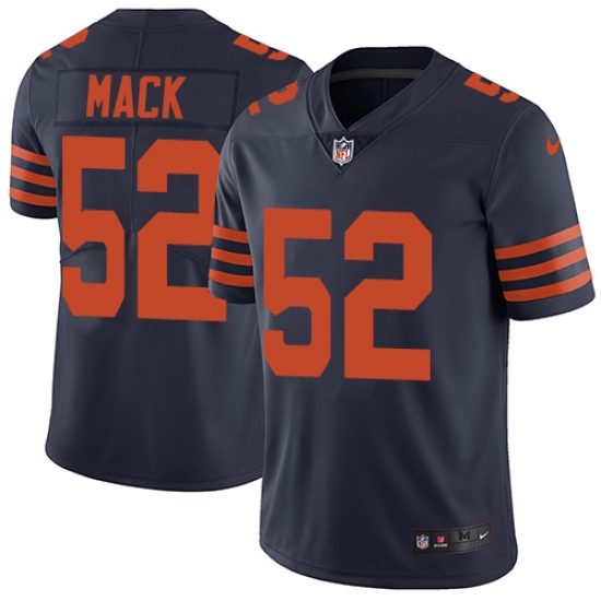 Men's Nike Chicago Bears 52 Khalil Mack Limited Navy Blue Rush Vapor Untouchable NFL Jersey
