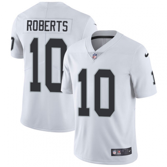 Men's Nike Oakland Raiders 10 Seth Roberts White Vapor Untouchable Limited Player NFL Jersey