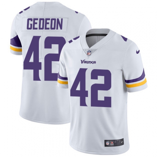 Men's Nike Minnesota Vikings 42 Ben Gedeon White Vapor Untouchable Limited Player NFL Jersey