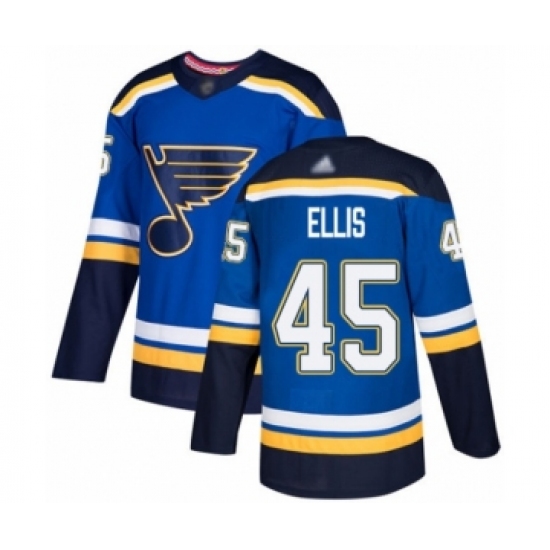 Men's St. Louis Blues 45 Colten Ellis Authentic Royal Blue Home Hockey Jersey
